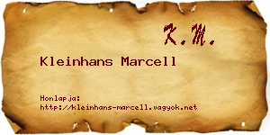 Kleinhans Marcell névjegykártya